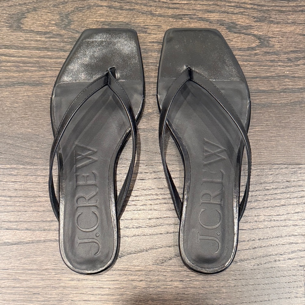 J Crew Leather Flip Flops